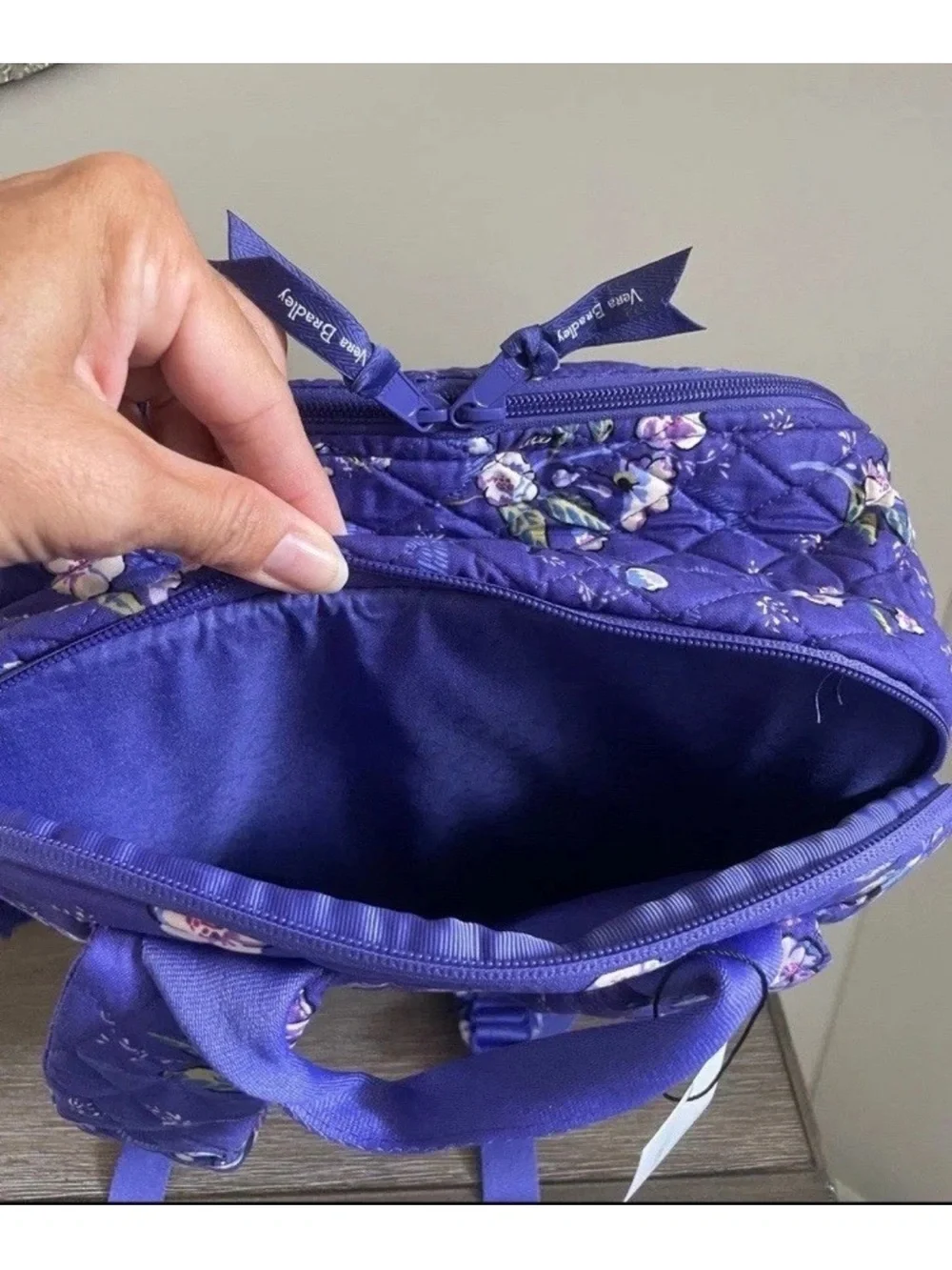 Vera Bradley backpack Purple wild roses large backpack Floral